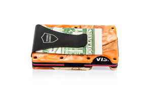Wood & Resin Smart Wallet - Orange