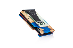 Wood & Resin Smart Wallet - Blue