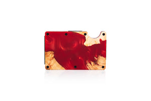 Wood & Resin Smart Wallet - Red