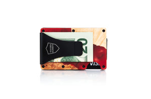 Wood & Resin Smart Wallet - Red